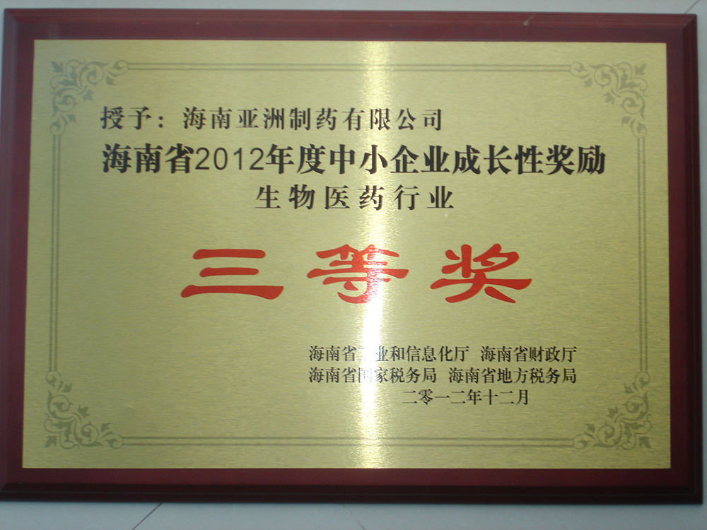 12年成长性企业三等奖